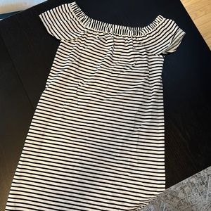 JCrew size XS, 100% cotton navy striped dress